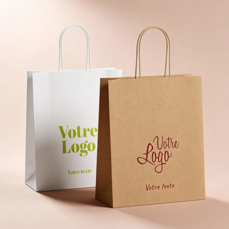 Sac poignées ficelles en repiquage