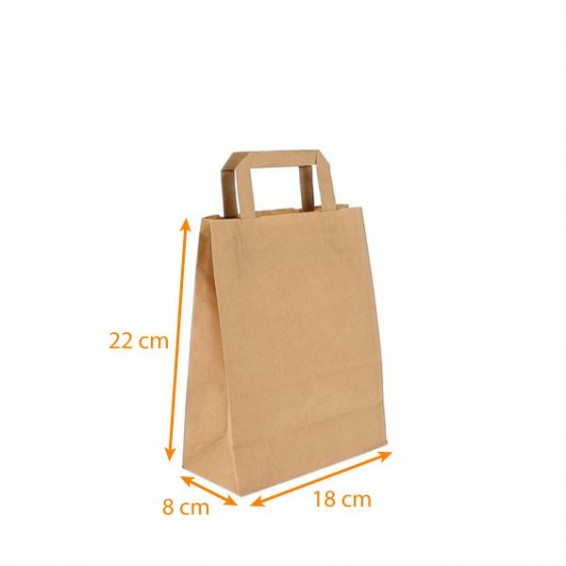 Sac kraft poignées plates