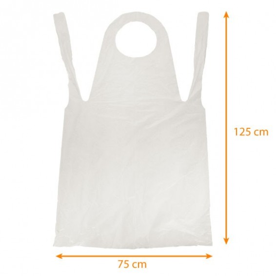 Tablier jetable rayé rouge et blanc 0,75 x 1,25m en PE