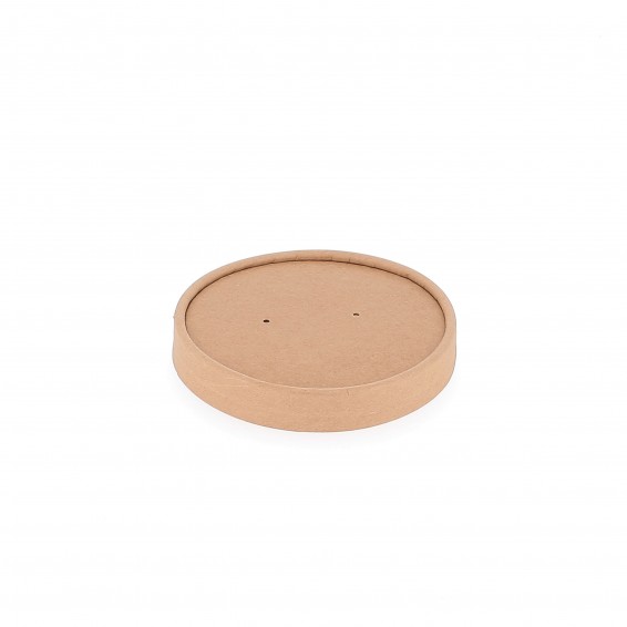 Couvercle pour pot a soupe, glace en kraft brun
