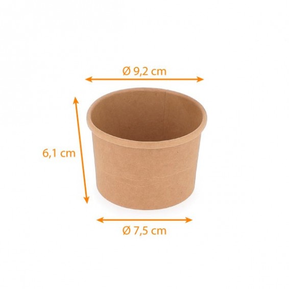 Pot a soupe, glace en kraft brun