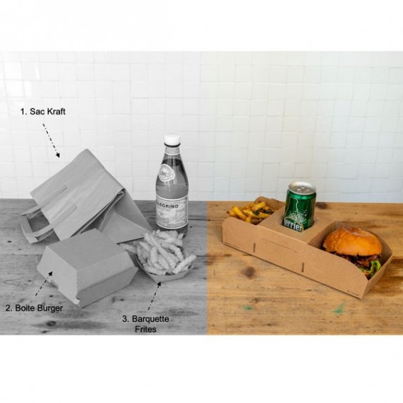 Emballage burger frite 