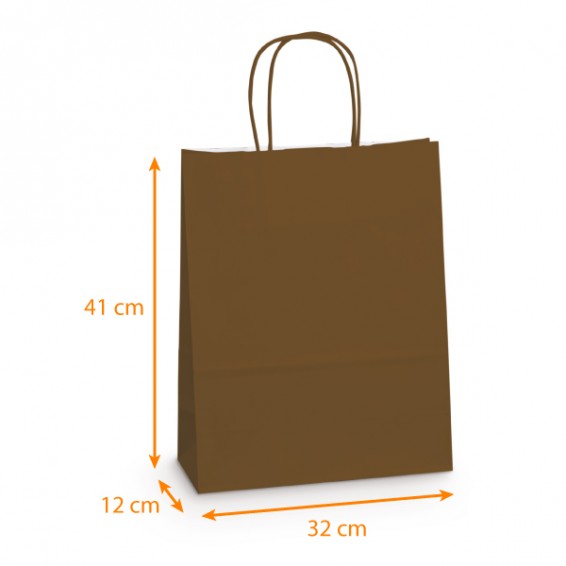 Sac kraft poignée ficelle de couleur