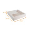 Boite pâtissière carrée blanche avec fenêtre