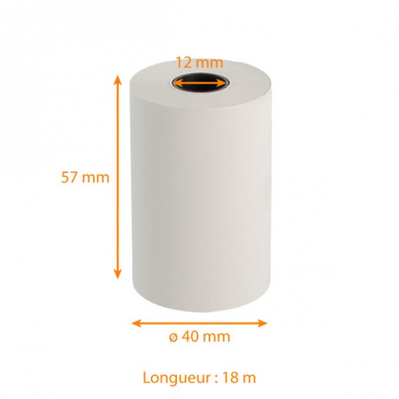 Rouleau papier thermique blanc