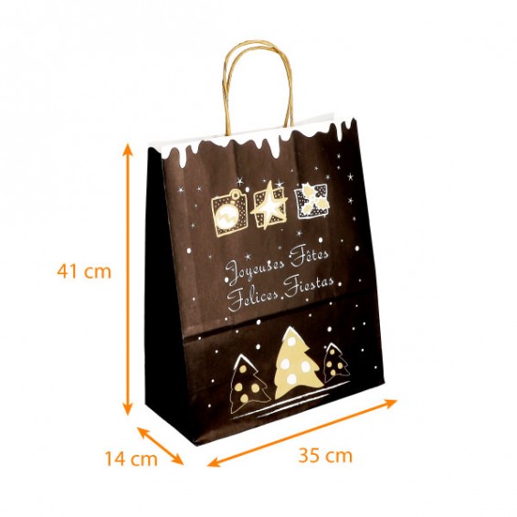 Sac poignée ficelle de Noël