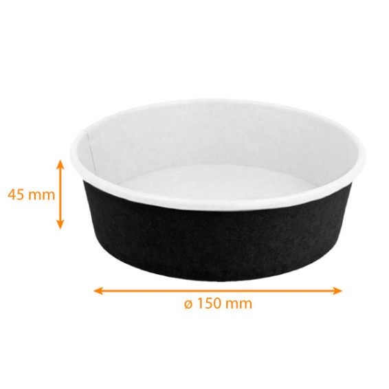 Pot salade kraft Noir
