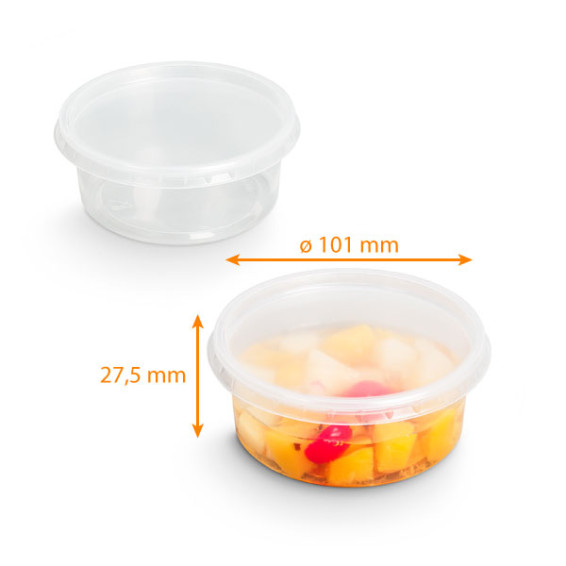 Pots ronds ø101mm PP translucides (sans couvercle)