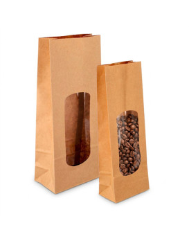 Sac SOS en kraft brun avec fenêtre